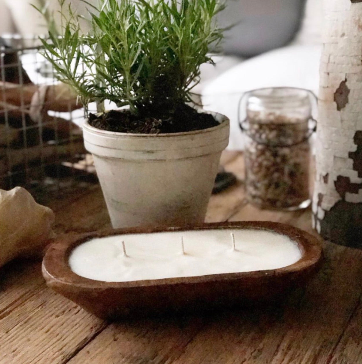 3-Wick Farmhouse Dough Bowl Candle