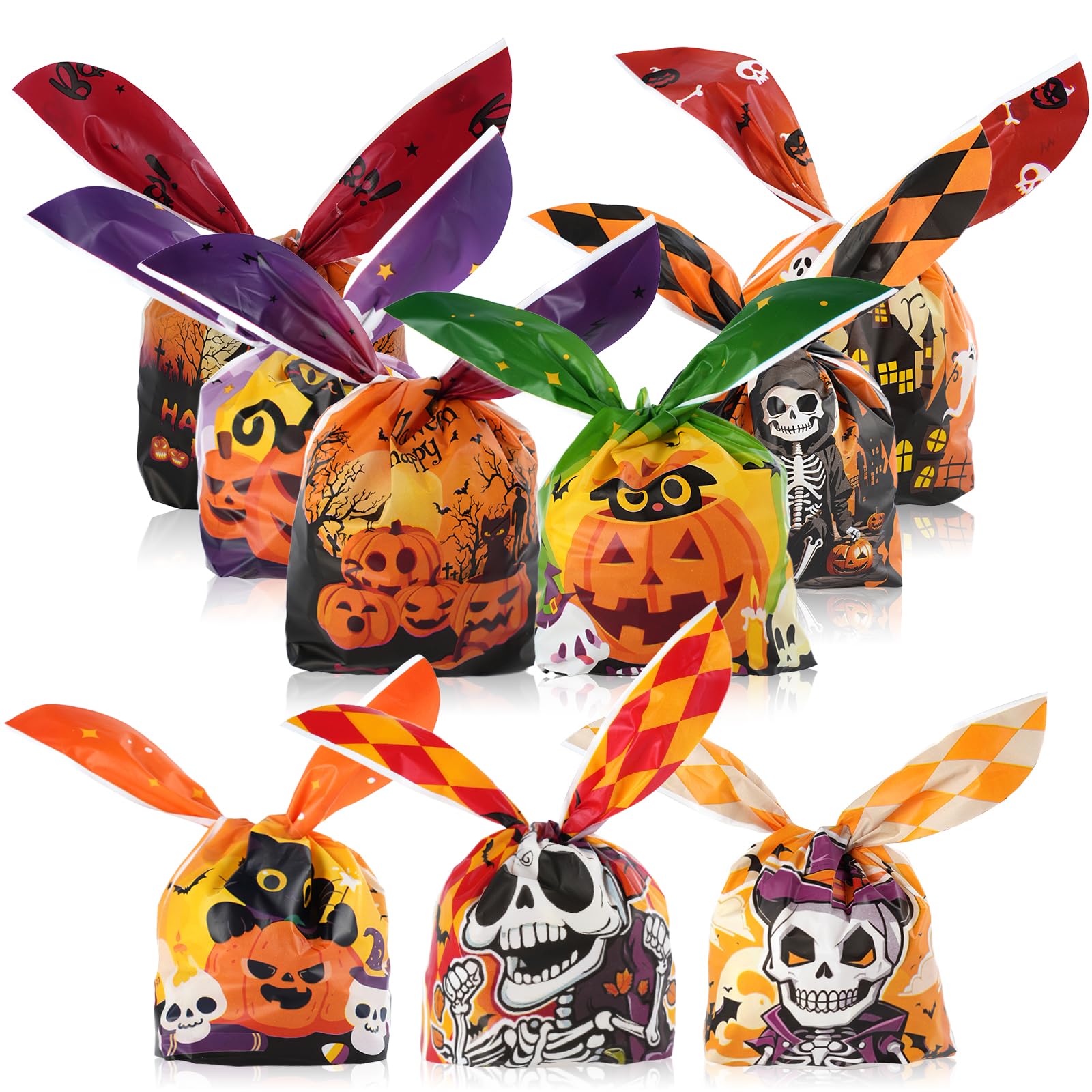 Halloween Treat Bags with Twist Ties — 150 Pack