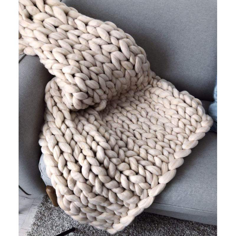 Chunky Merino Wool Throw Blanket — Decorative