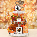 Fall Tiered Tray Decor Set — 14 Piece Wooden