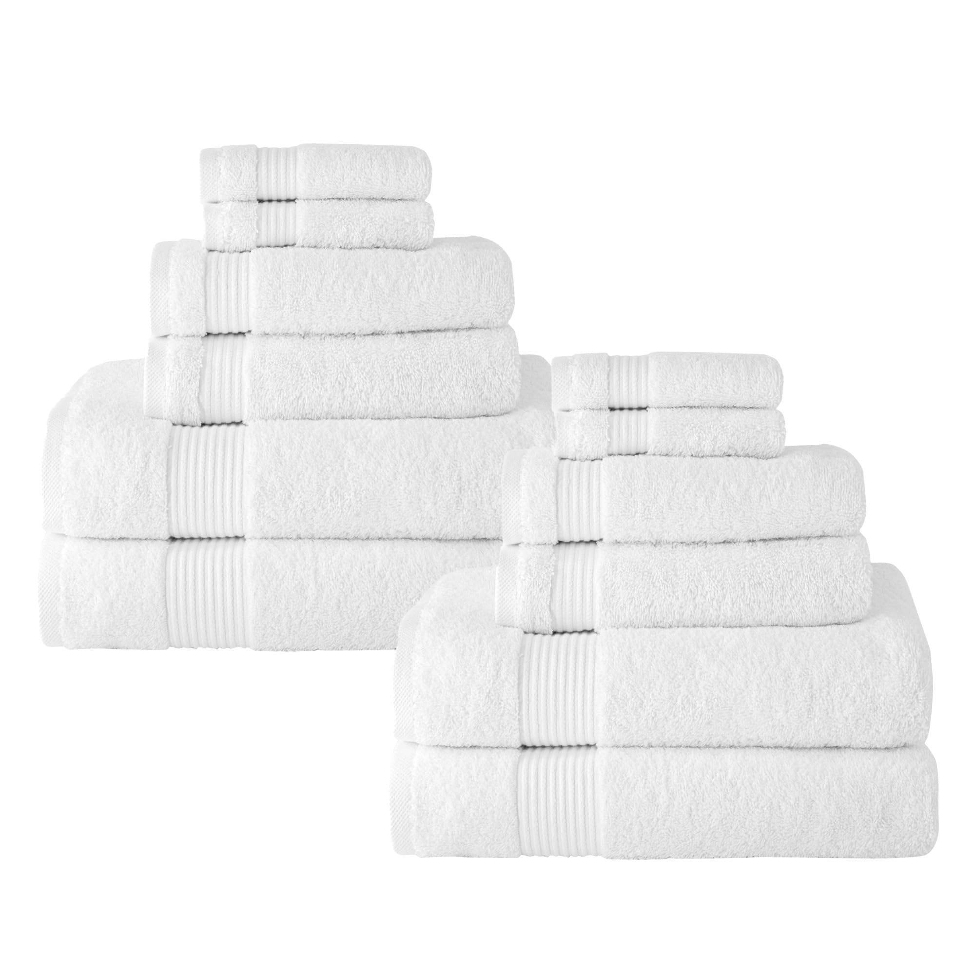Turkish Cotton Towel Set — 12 Piece, 600 GSM