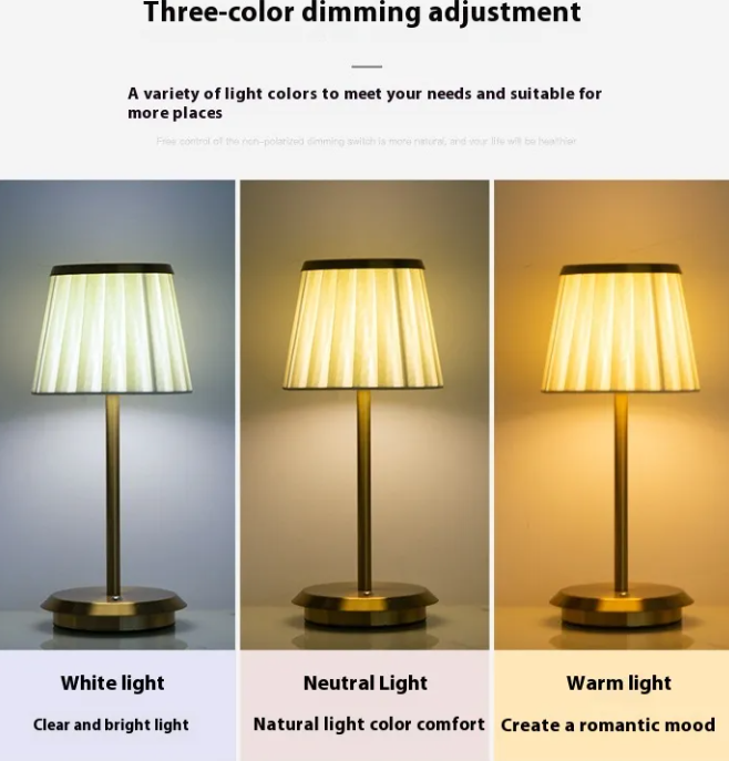 Touch-Control Fabric Table Lamp with 3 Light Modes
