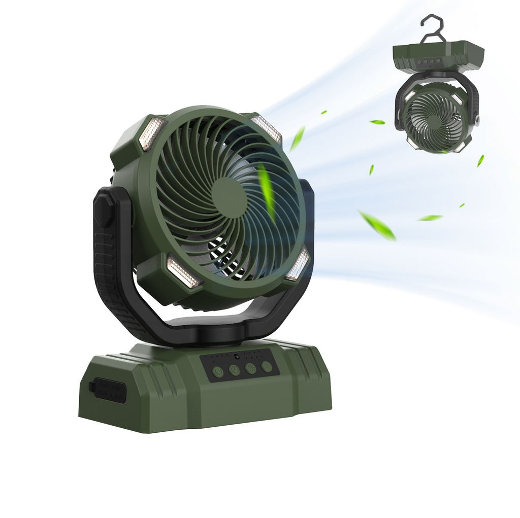 Camping Fan with LED Light & Power Bank — 10,000/20,000mAh