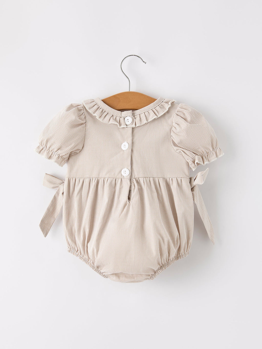 Pumpkin Smocked Plaid Baby Girl Romper — Halloween & Thanksgiving