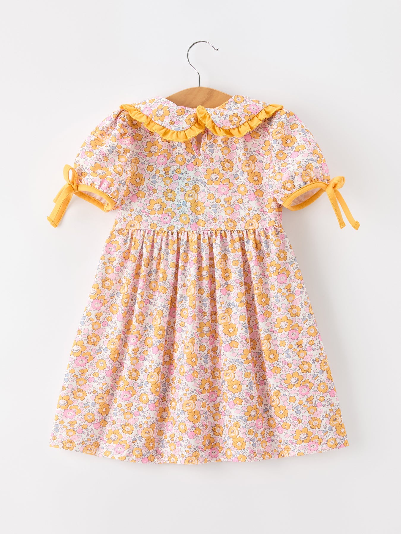 Halloween Pumpkin Floral Girls Dress
