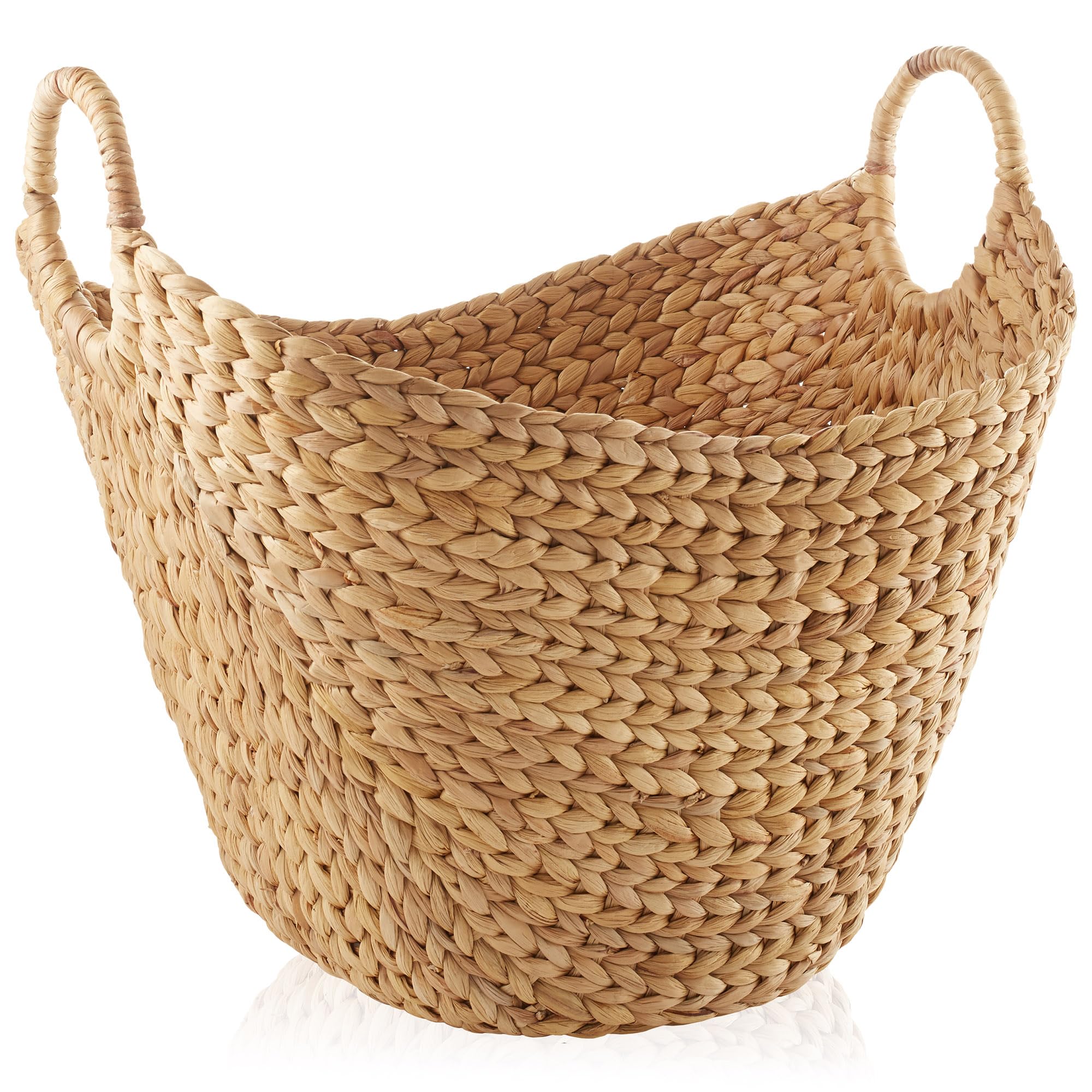 Large Woven Water Hyacinth Laundry Boat Basket