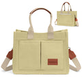 Canvas Tote Crossbody Bag with Pockets