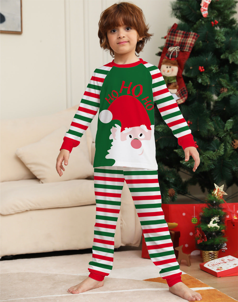 Family Christmas Pajamas — Red Stripe Matching Set