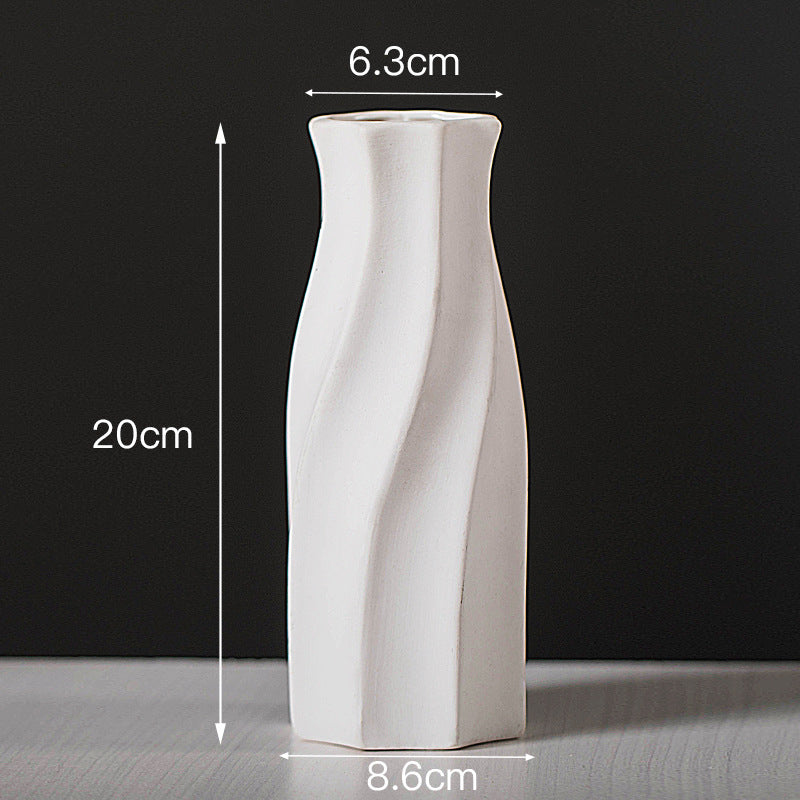 Modern Minimalist White Ceramic Flower Vase
