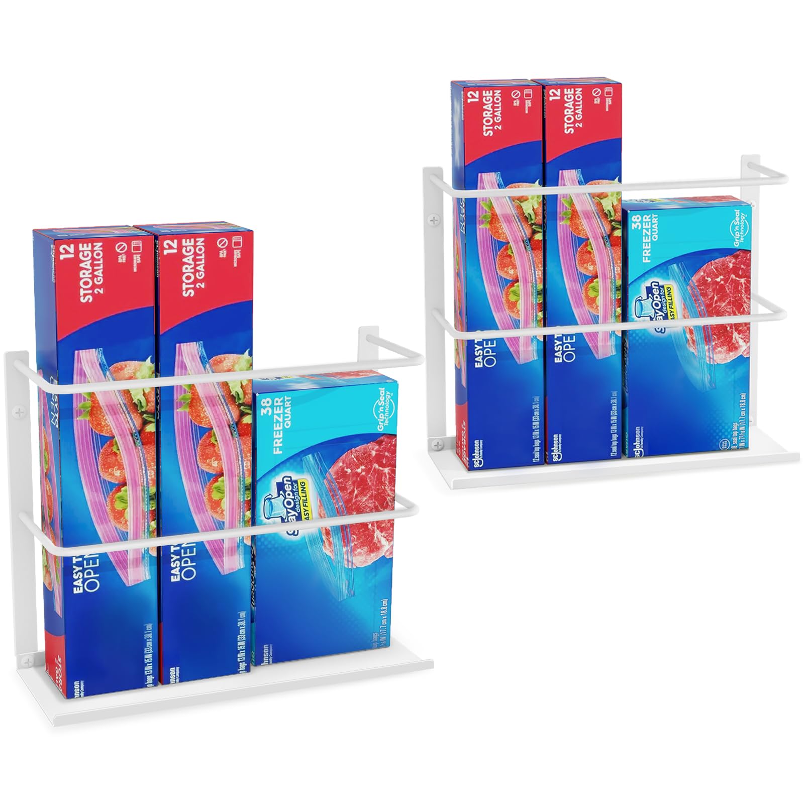 Cabinet Door Kitchen Wrap Organizer — 2 Pack, White
