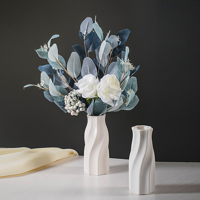 Modern Minimalist White Ceramic Flower Vase