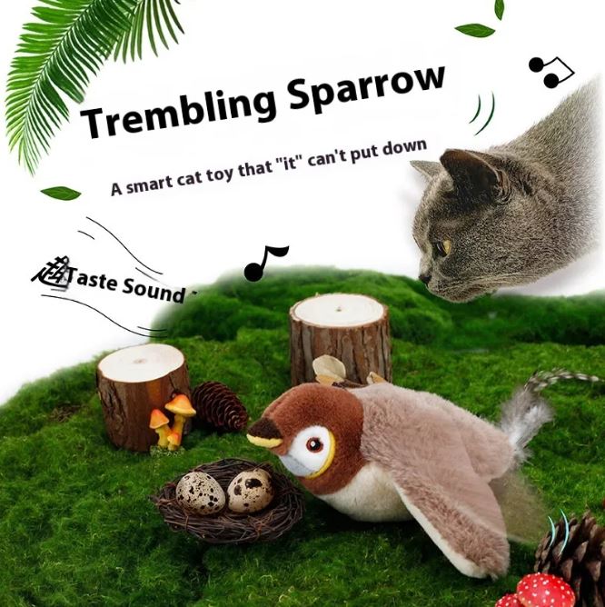 Flapping Bird Cat Toy — USB Rechargeable