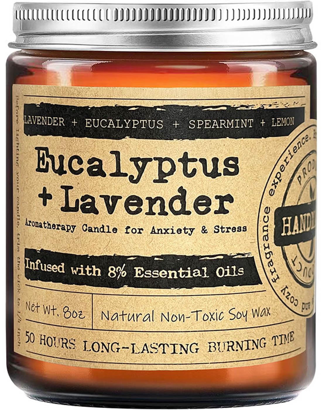 Lavender Eucalyptus Aromatherapy Candle — 8 oz