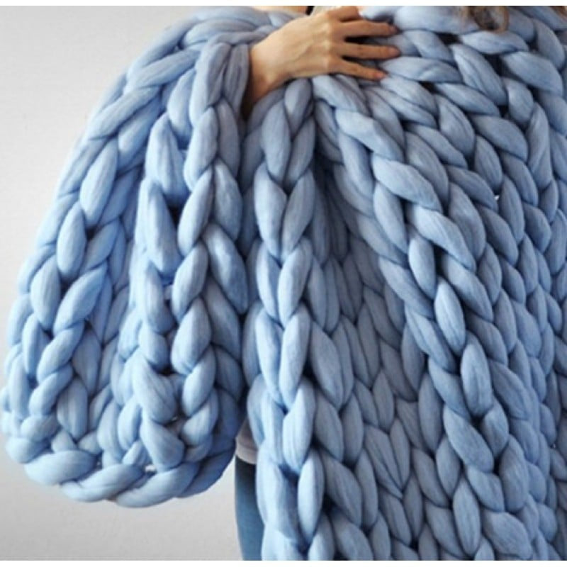 Chunky Merino Wool Throw Blanket — Decorative