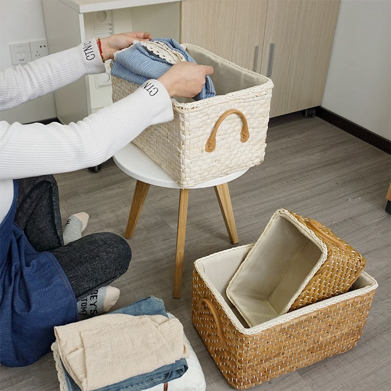 Woven Storage Baskets with Handles — Small & Large
