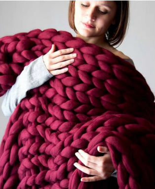 Chunky Merino Wool Throw Blanket — Decorative