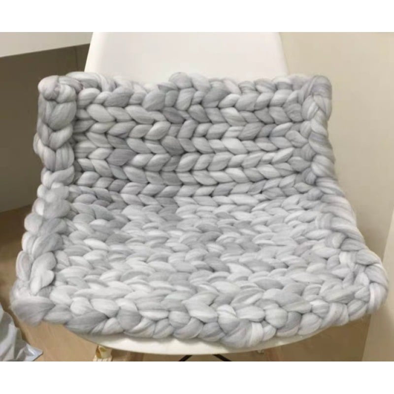 Chunky Merino Wool Throw Blanket — Decorative