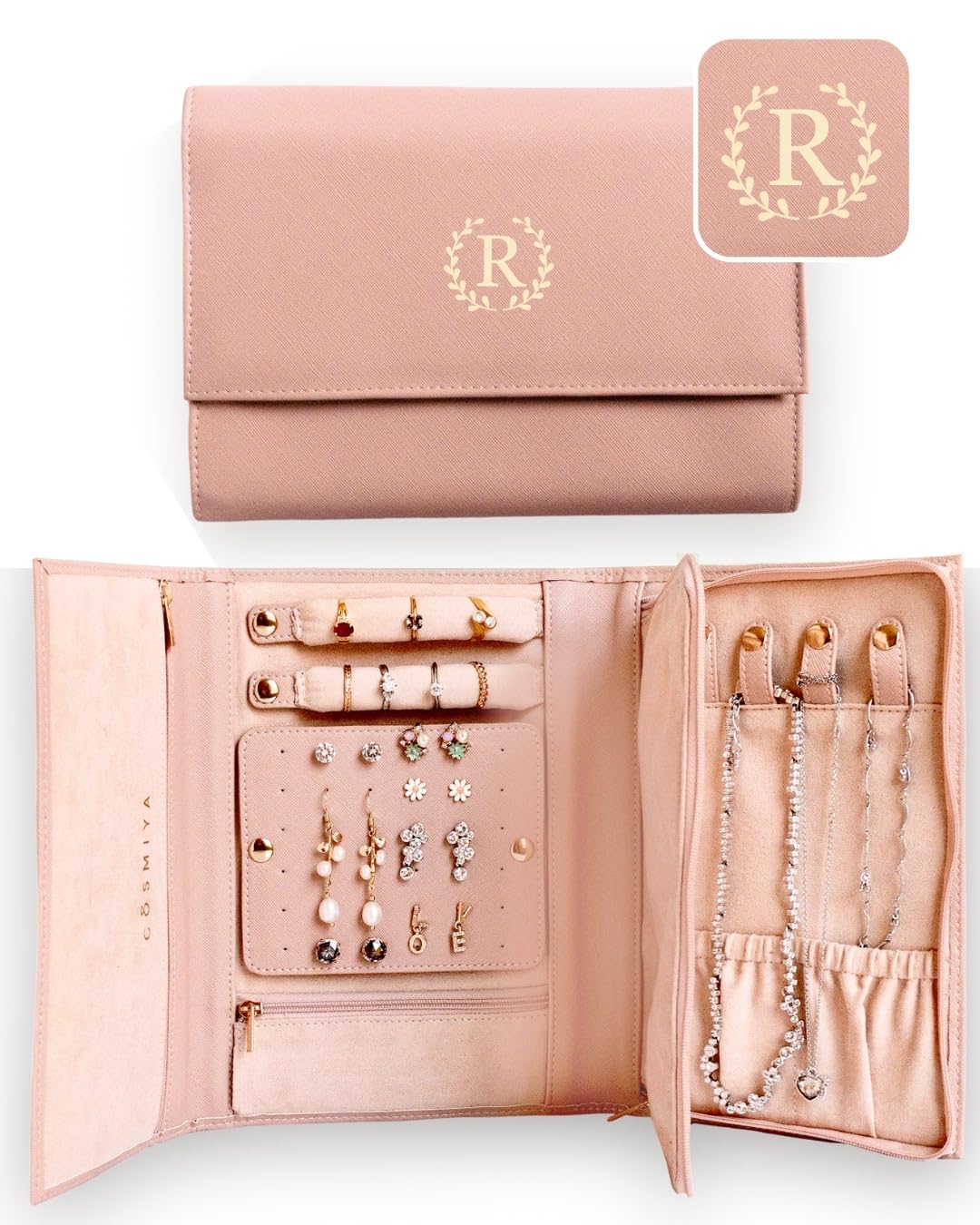 Monogrammed Travel Jewelry Case