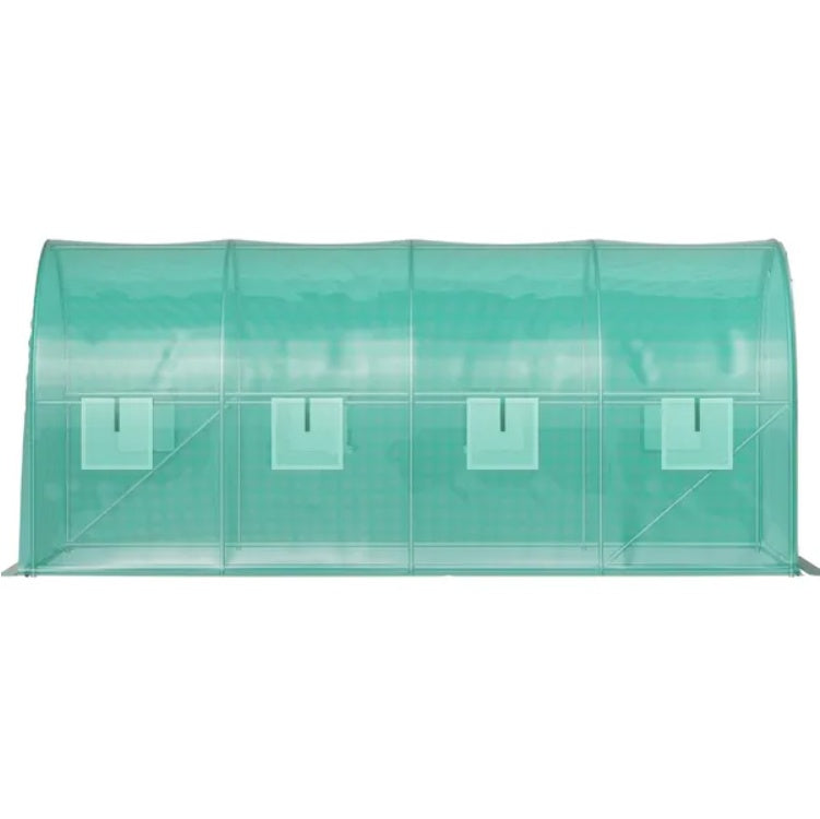 Walk-In Tunnel Greenhouse — 14.8 x 6.6 x 6.6 Ft with 8 Roll-Up Windows