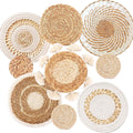 Boho Rattan Wall Basket Set — 9 Piece