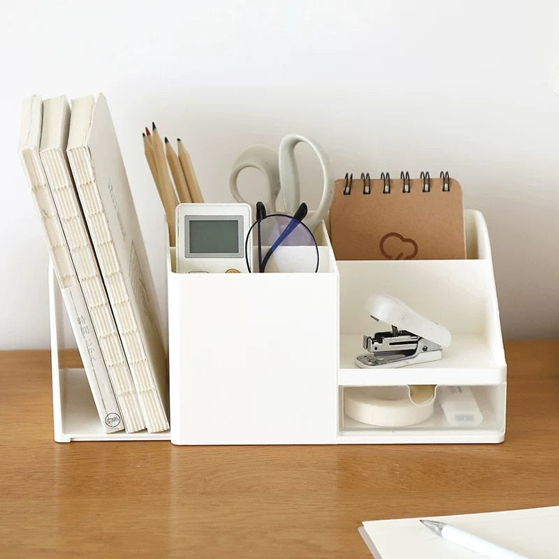 Compact Desk Caddy with Drawer for Office Supplies