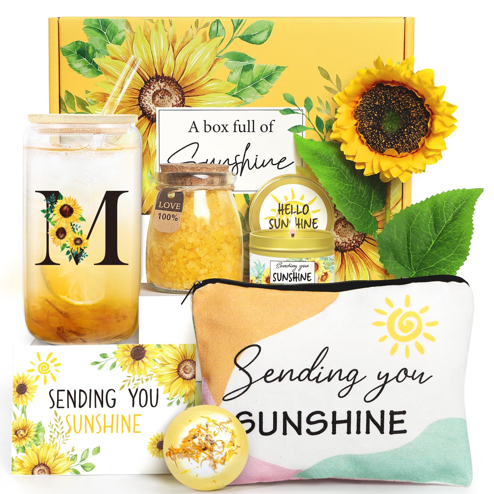 Sunflower Monogrammed Spa Gift Box