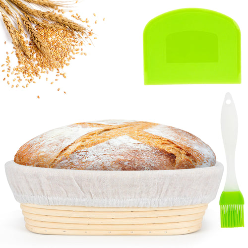 Artisan Sourdough Proofing Basket Set — Natural Rattan