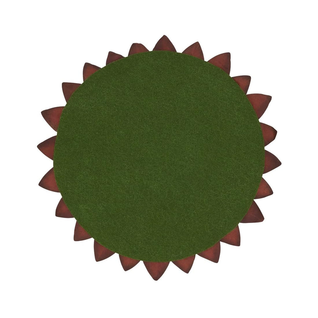 Fennco Styles Harvest Fall Leave Holiday Placemats 15" Round, Set of 4 - Copper Leaf Pattern Design Table Mat for Home Décor, Autumn Festivals, Family Gathering, Thanksgiving and Special Events