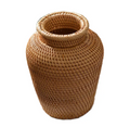 Handwoven Rattan Storage Vase & Flower Basket — French Country