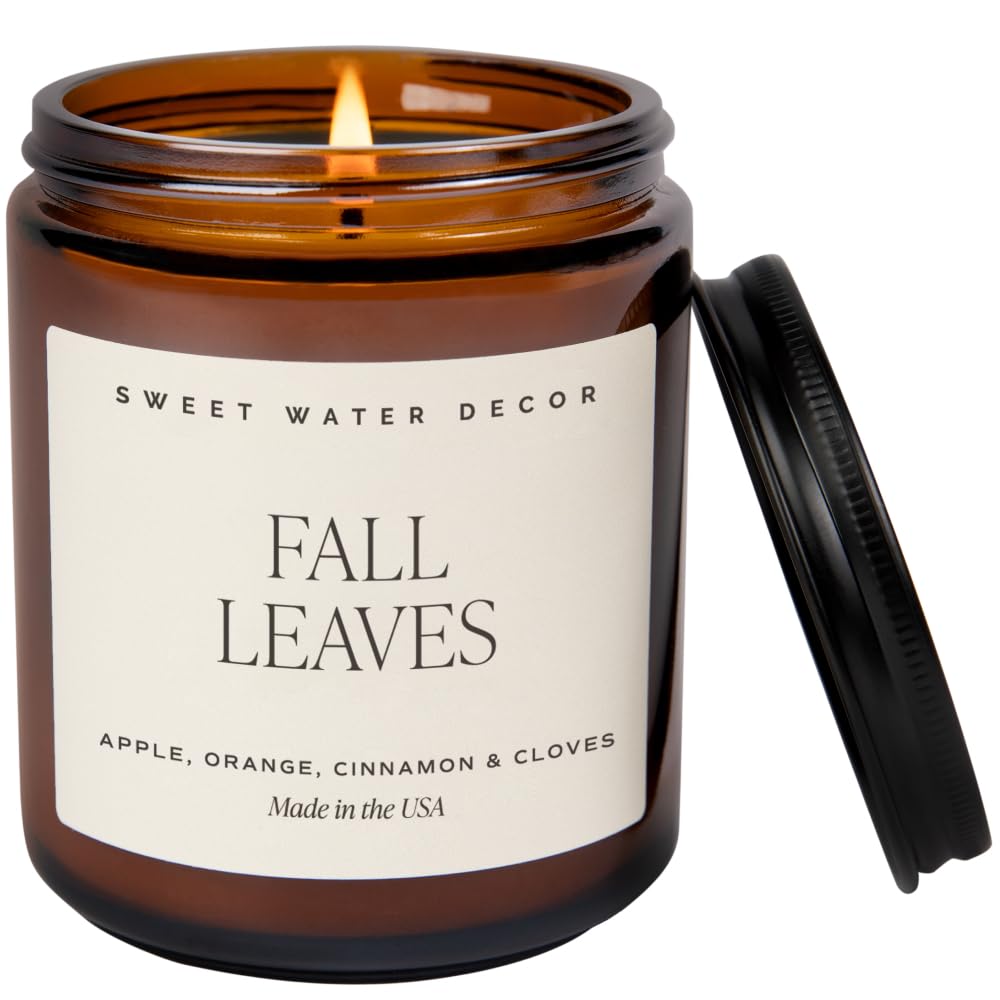 Apple & Cinnamon Fall Soy Candle — 9oz Amber Jar