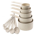 Wheat Straw Measuring Cups & Spoons Set — 10 Piece, Cream