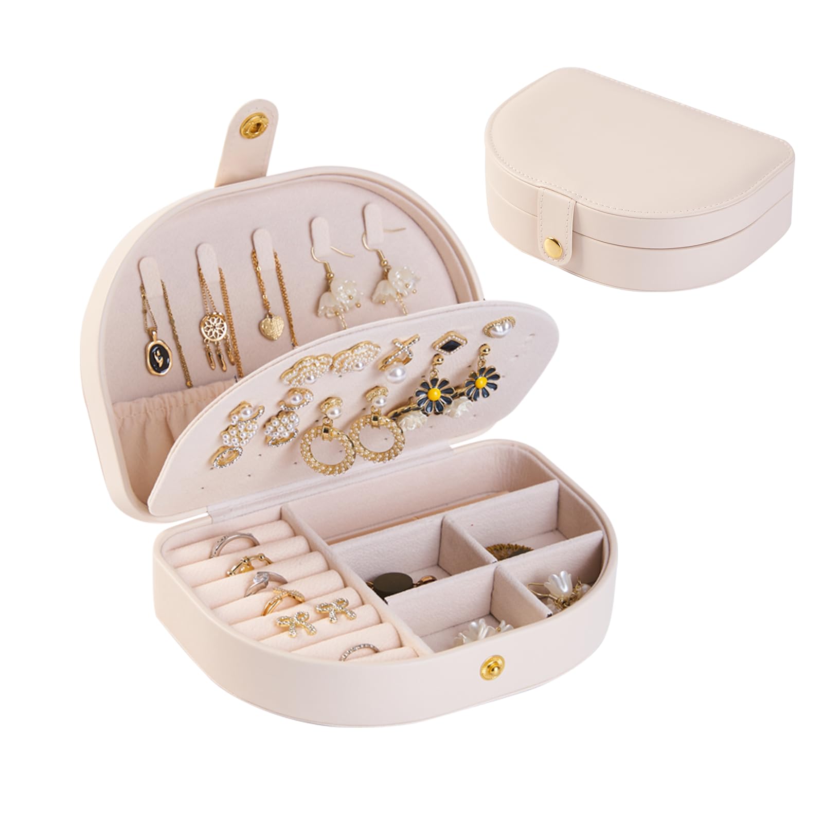 Compact Leather Travel Jewelry Organizer