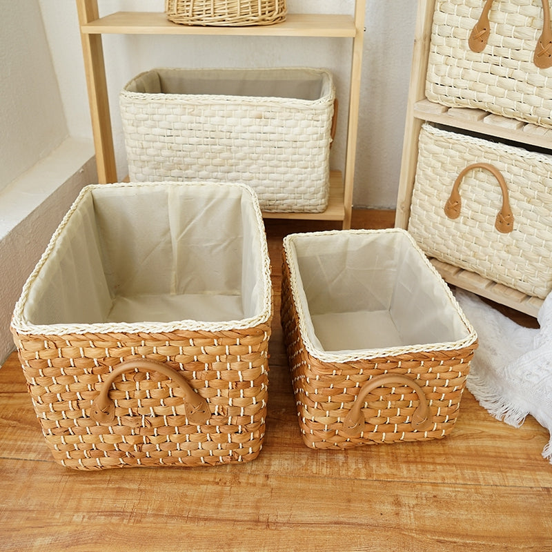 Woven Storage Baskets with Handles — Small & Large