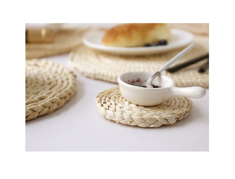 Handwoven Straw Table Trivet — Farmhouse Style