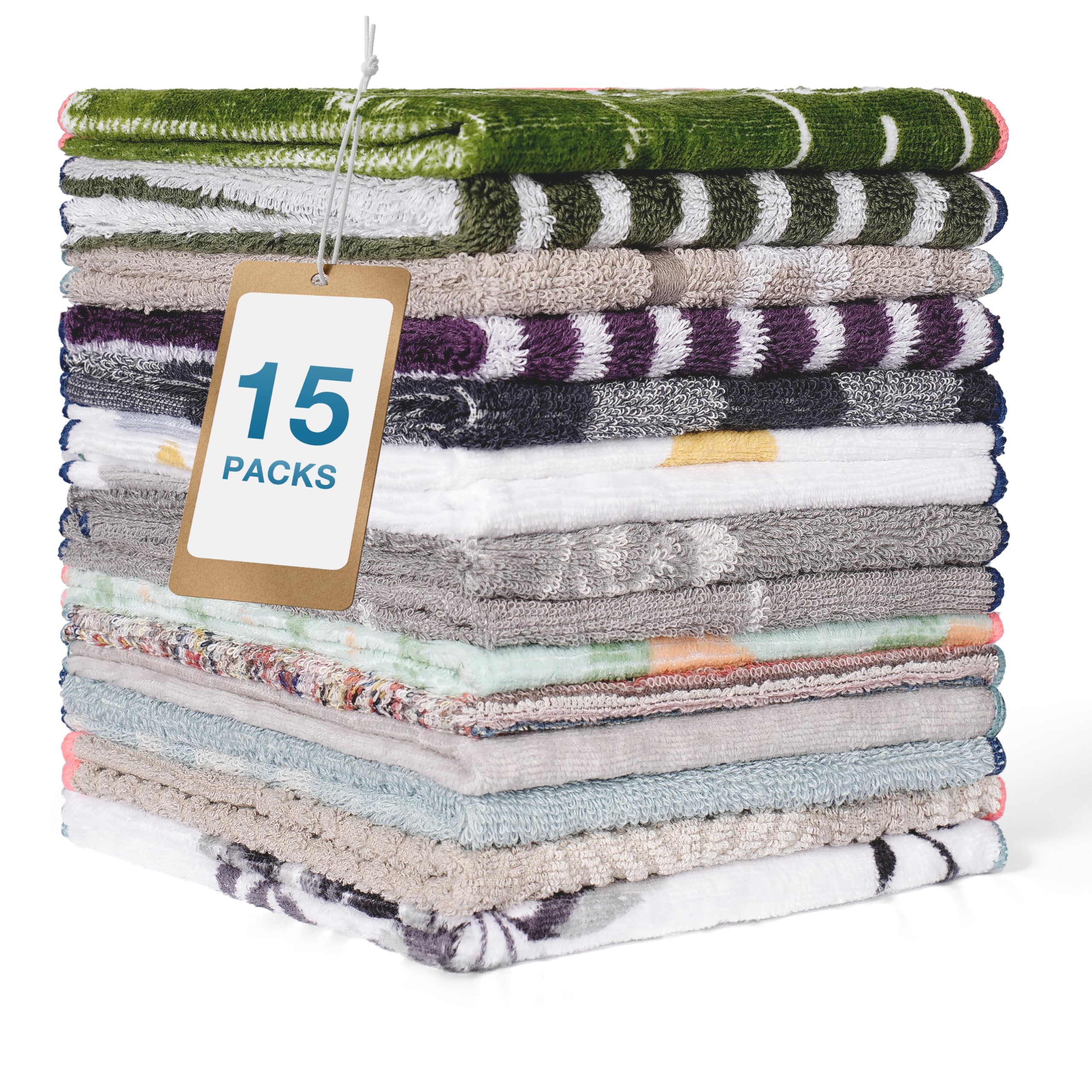Everyday Cotton Dish Cloths — Set of 15