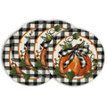 Pumpkin Buffalo Plaid Round Placemats — Set of 4, 15in