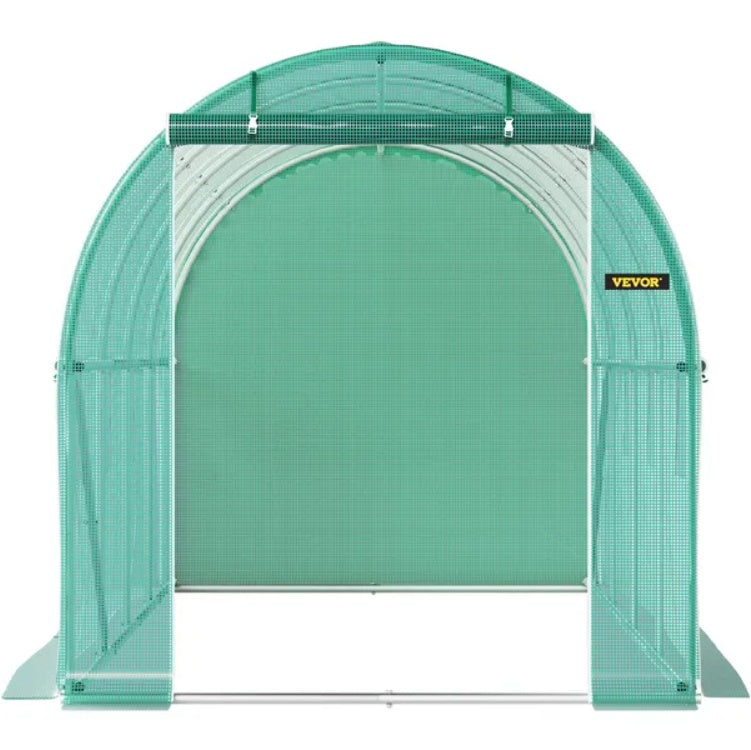 Walk-In Tunnel Greenhouse — 14.8 x 6.6 x 6.6 Ft with 8 Roll-Up Windows