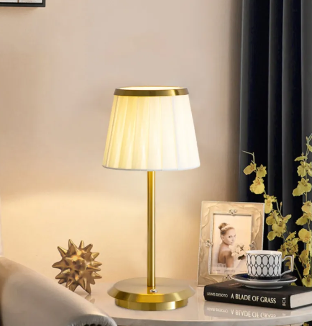 Touch-Control Fabric Table Lamp with 3 Light Modes