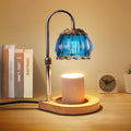 Dimmable Candle Warmer Lamp with Timer — Blue Glass Shade