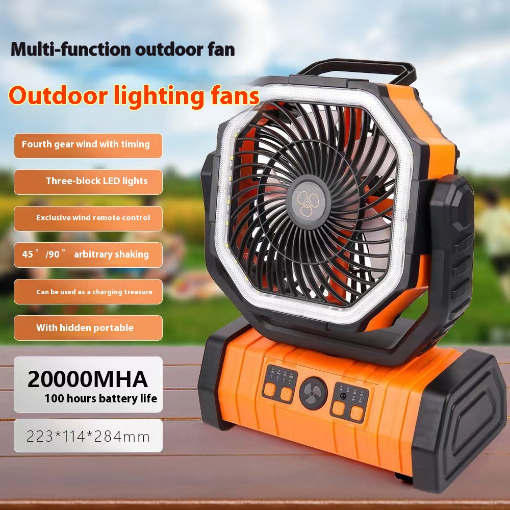Camping Fan with LED Light & Power Bank — 10,000/20,000mAh