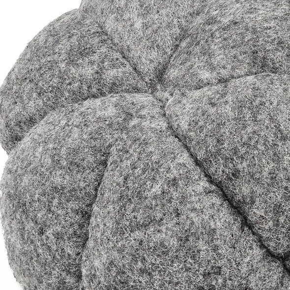 Gray Fabric Pumpkin Ornaments — Set of 3