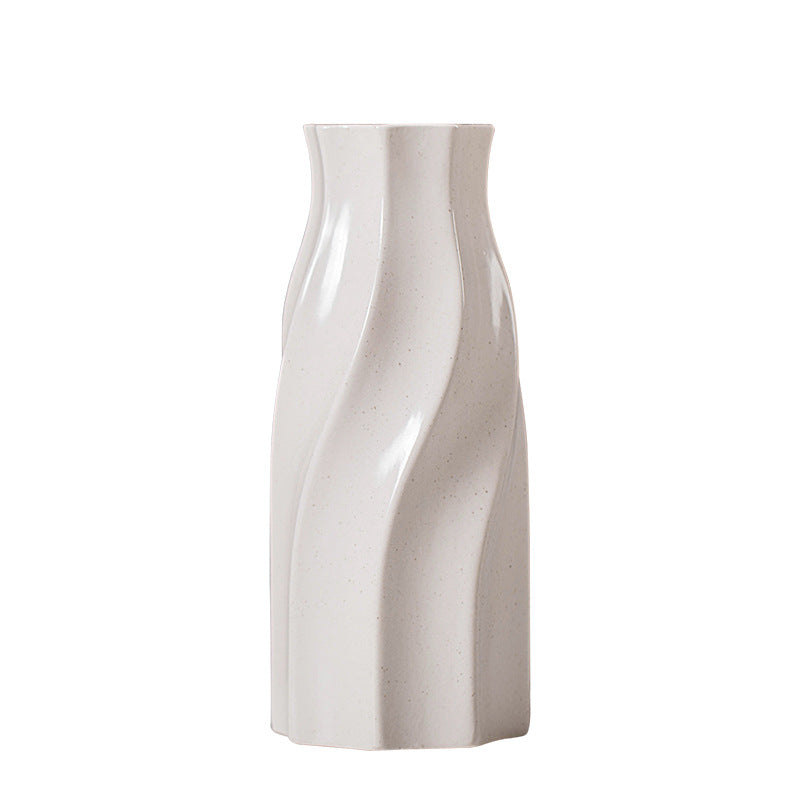 Modern Minimalist White Ceramic Flower Vase
