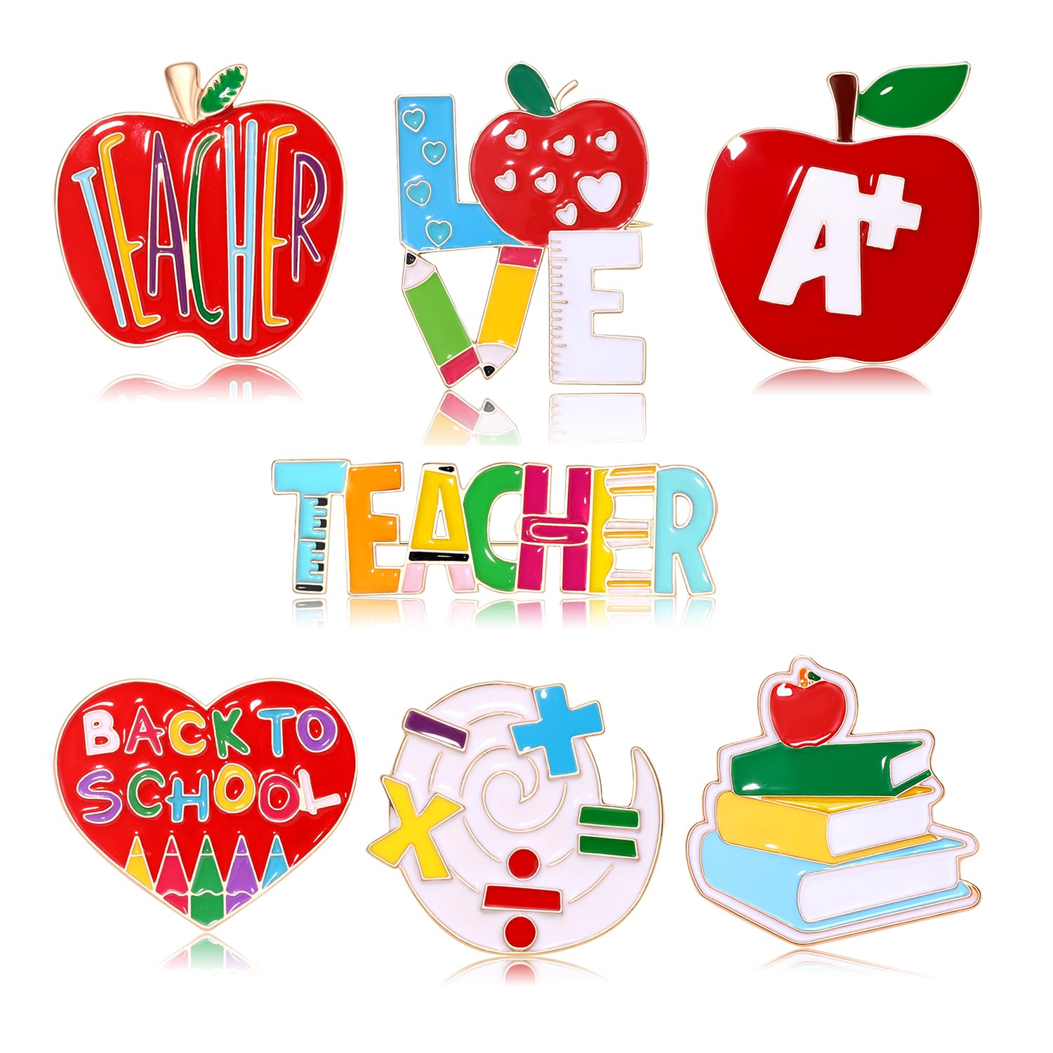 Educator's Enamel Apple Brooch