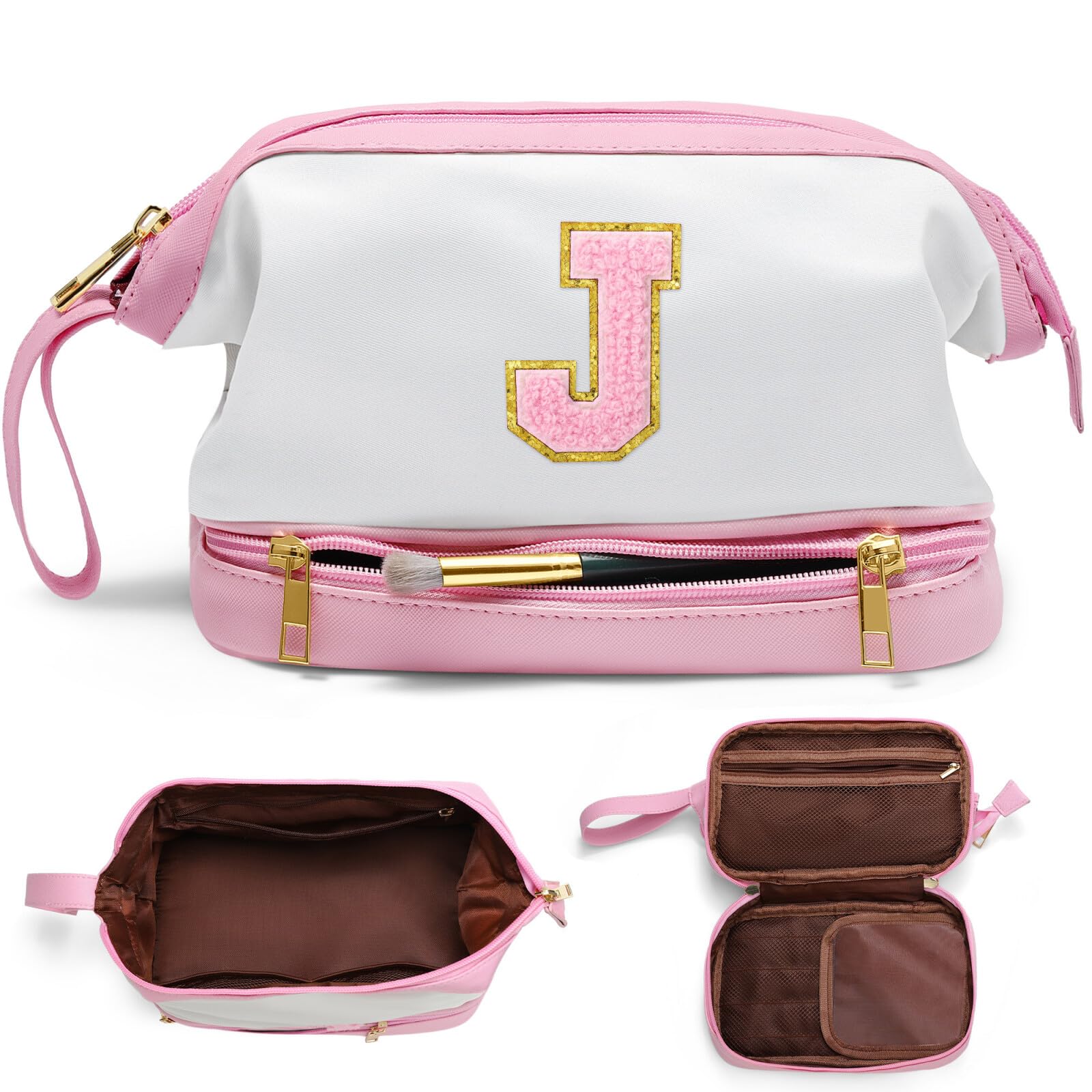 Personalized Dual-Layer Makeup Organizer Bag