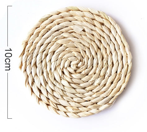 Handwoven Straw Table Trivet — Farmhouse Style