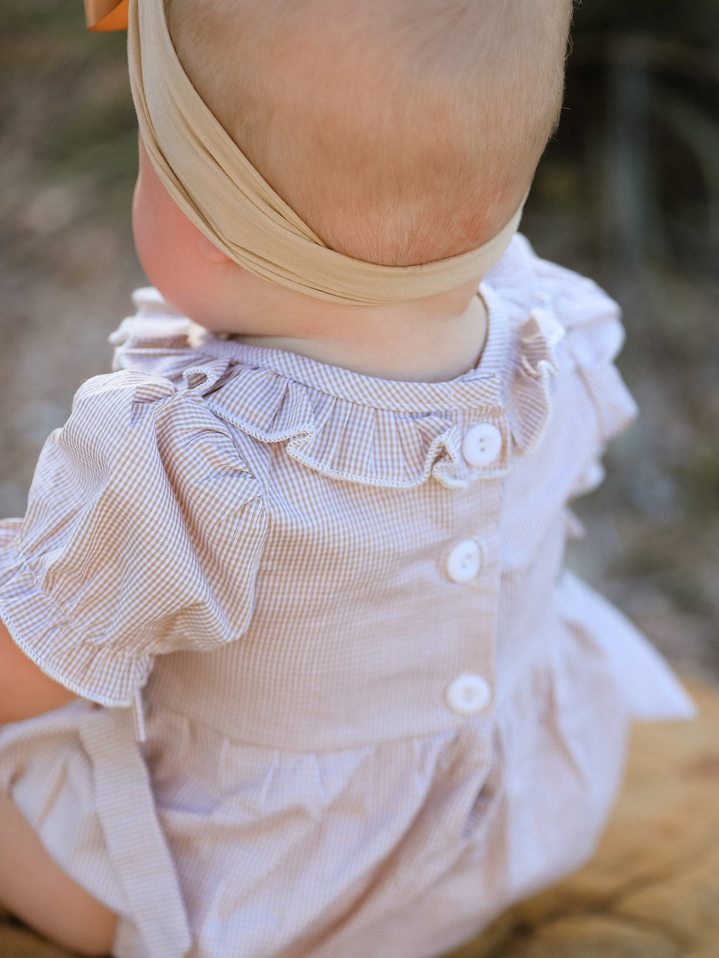 Pumpkin Smocked Plaid Baby Girl Romper — Halloween & Thanksgiving