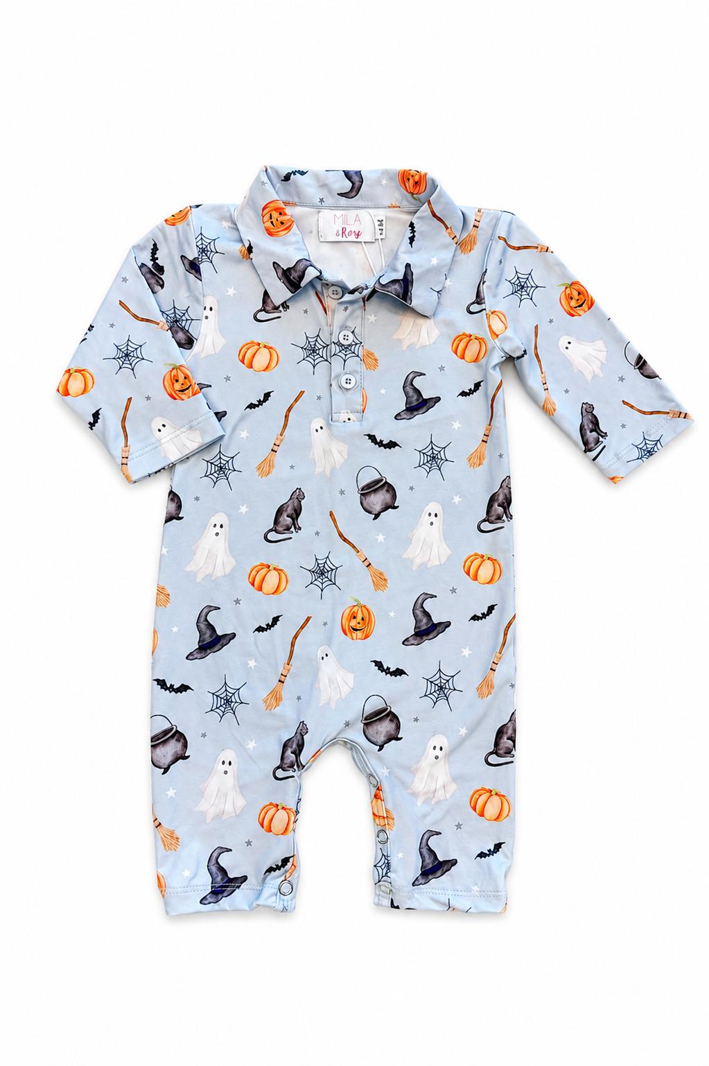 Spooky Season Long Sleeve Polo One-Piece