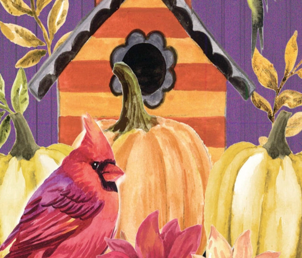Welcome Fall Bird House Autumn Garden Flag 2 Sided