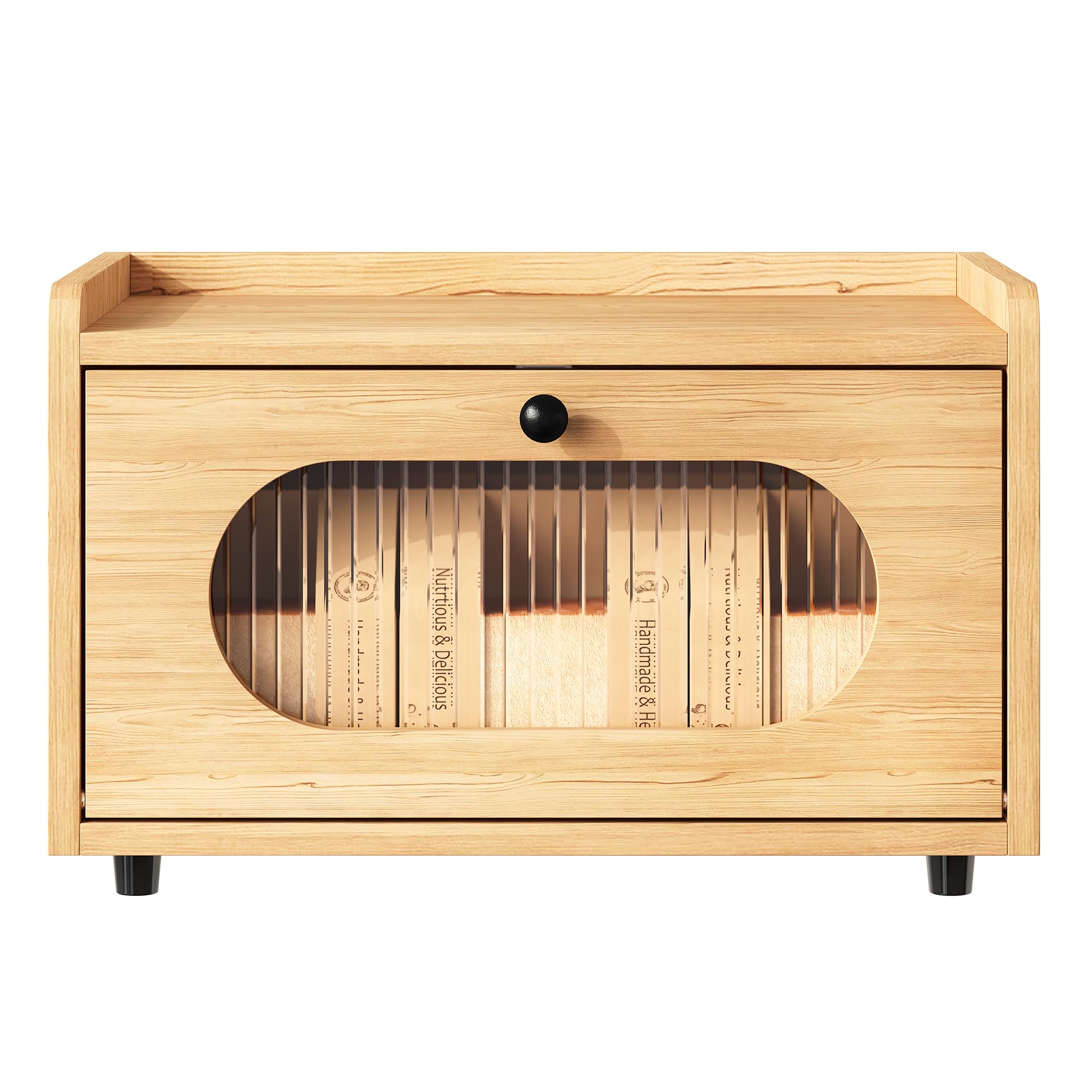 Stackable Wooden Bread Box with Acrylic Window
