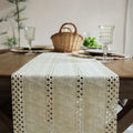 Burlap Farmhouse Table Runner with Tassels — 12x36